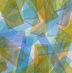 Ménerbes 4. werk op papier 42 x 42 cm (2011)